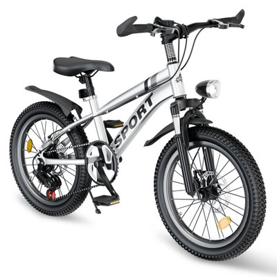 Aukfa 24-Inch Kids Mountain Bike-7-Speed Gears, Dual Disc Brakes, Front Suspension, For Boys & Girls 7-12