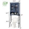 Over The Toilet Storage Cabinet with Tempered Glass Doors, Tall Freestanding Shelf/Rack - 2 of 4