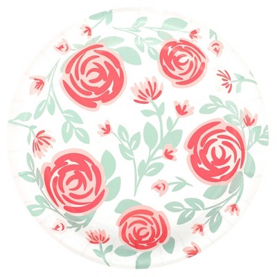 floral disposable plates