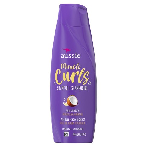 aussie parabenfree miracle curls shampoo with coconut  jojoba oil for  curly hair  121 fl oz