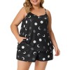 Agnes Orinda Women's Plus Size Sleeveless Print Elastic Waist Summer Packs Pajama Sets - image 2 of 4