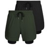 COOFANDY Men's 2 Pack Running Shorts 2 in 1 Workout Shorts Quick Dry Gym Training Athletic Jogger with Phone Pockets - 4 of 4