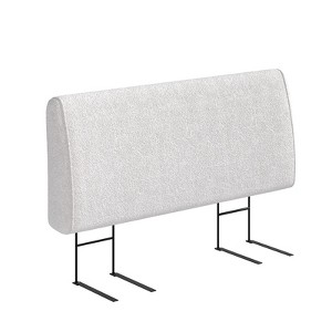 Pinmoco Full Adjustable Headboard, Memory Foam Teddy Velvet Headboard, White - 1 of 4