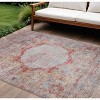 Red Gray And Blue Oriental Washable Indoor Outdoor Area Rug - 2 of 4