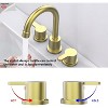 PAGED Widespread Bathroom Faucet 8 Inch Lavatory Faucet with 360°Swivel Spout and Pop Up Drain Assembly, 3 Hole Faucet for Bathroom - 4 of 4