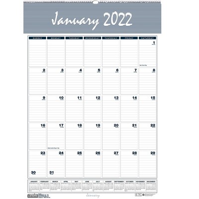 House of Doolittle 2022 31.25" x 22" Wall Calendar Bar Harbor Wedgewood Blue/Gray/White 334-22