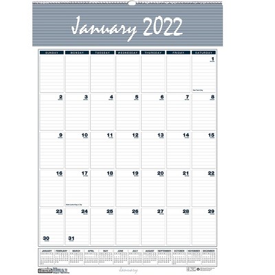 House of Doolittle 2022 31.25" x 22" Wall Calendar Bar Harbor Wedgewood Blue/Gray/White 334-22