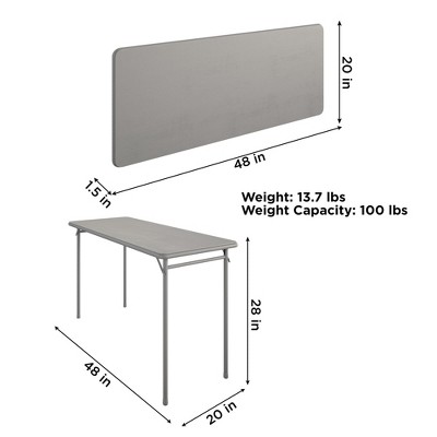 COSCO 48'' Gray Vinyl Top Folding Table