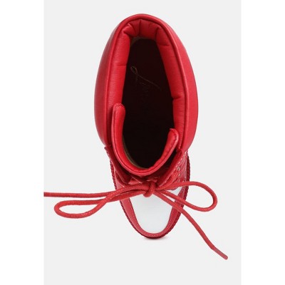 Moos Block Heel Lace Up Women Boots