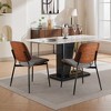 Akoasm Set of 2 Modern Faux Leather Upholstered Dining Chairs with Backrest & Metal Legs-Gray - 2 of 4