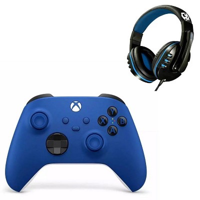 Microsoft Xbox Wireless Controllers for Xbox Console - Shock Blue With Headset Manufacture Refurbished