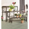 Plow & Hearth Set of 3 Nesting Metal Plant Stands with Scrollwork Design - 2 of 4