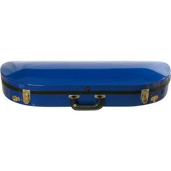Bobelock Fiberglass Half-Moon Violin Case 4/4 Size Blue Exterior, Gray Interior