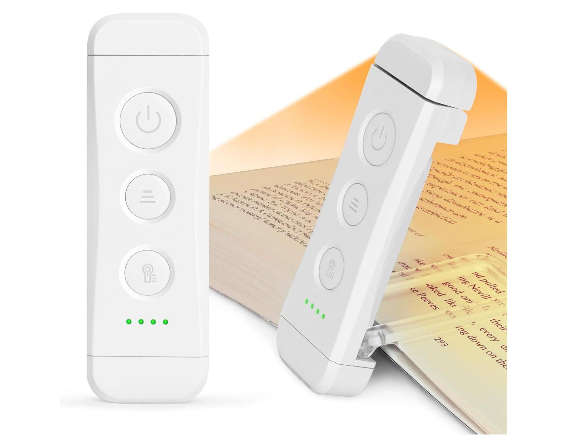 Link Clip On LED Book Light For Reading In Bed Flexible Head Portable Rechargeable Multiple Lighting Colors & Brightness For Adults & Kids