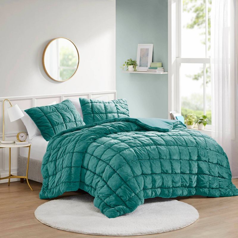 Intelligent Design Velvet Dream Puff Ultra Soft Weave Comforter Set, 2 of 12