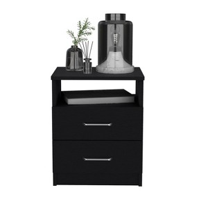 NicBex Nightstand with 2 Drawers and Metal Handles Contemporary Bedside Table with Open Shelf for Bedroom,Living Room - 1 of 4
