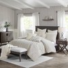 Gracie Mills Cora Oversized Cotton Clipped Jacquard Comforter Set with Euro Shams Throw Pillows - 2 of 4