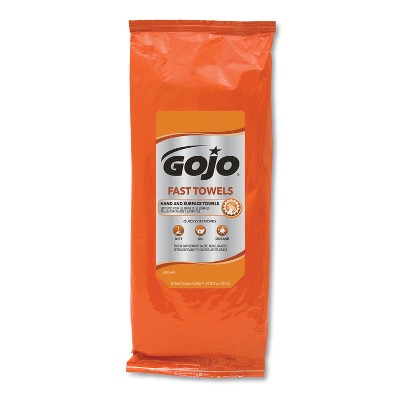 GOJO FAST TOWELS Hand Cleaning Towels, 2-Ply, 7.75 x 11, Fresh Citrus, Blue, 60/Pack, 6 Packs/Carton