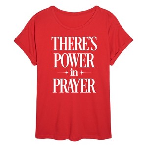 Women's - Instant Message - There's Power In Prayer Oversized Graphic T-Shirt - 1 of 4