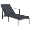 vidaXL Patio Sun Lounger with Cushion Poly Rattan Gray - 2 of 4