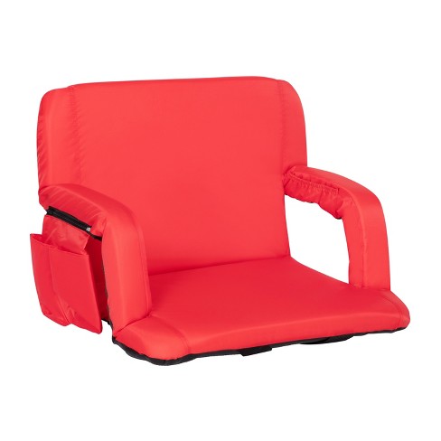 Portable Stadium Seat Cushion with Backs Folding Bleacher SEATS Cushion Red