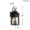 Franklin Iron Works Bransford Vintage Outdoor Wall Light Fixture Black 17" Clear Glass for Post Exterior Barn Deck House Porch Yard Patio Home Outside - 4 of 4