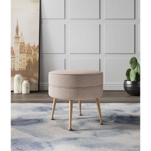 PAGED Upholstered Accent Ottoman Contemporary Entryway Bench with Metal Legs and Plush Foam Padding, Foot Stool for Entryway, Living Room - 1 of 4
