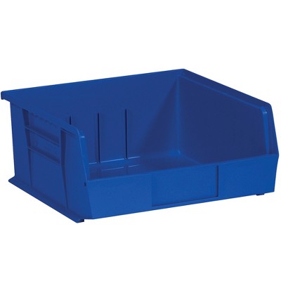 Box Partners Plastic Stack & Hang Bin Boxes 10 7/8" x 11" x 5" Blue 6/Case BINP1111B