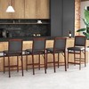 Tangkula Set of 4 Counter Height Chairs w/ Rubber Wood Legs Padded Seat & Backrest - 2 of 4