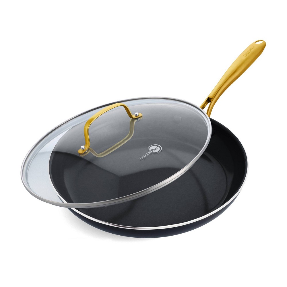 Photos - Pan Green Pan GreenPan Studio 12" Ceramic Nonstick Covered Aluminum Fry  Black 