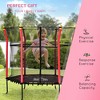 VYNXARIA 5FT Red Kids Trampoline with Safety Enclosure and Spring-Free Design - 4 of 4