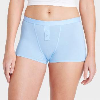 Hanes Women's 3pk Original Ribbed Boy Shorts - Teal/indigo/white