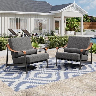 Captiva Designs Outdoor Patio Oversized Modern Luxury Conversation Sofa Set with Extra Thick Cushion and Coffee Table