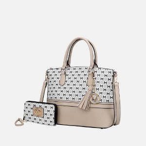 MKF Collection Saylor Circular M Emblem Print Women’s Tote Bag with Wallet by Mia K - 1 of 4