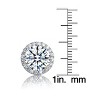 Guili Sterling Silver Colored Cubic Zirconia Round Halo Stud Earrings, a Radiant and Classic Jewelry Piece for a Versatile and Elegant Appeal - 4 of 4