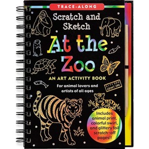 Peter Pauper Press At the Zoo Scratch & Sketch Activity Book, 20 Spiral-Bound Pages, Ages 5+, by Lee Nemmers - 1 of 3