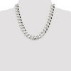 Black Bow Jewelry Men's 14mm Sterling Silver Solid Beveled Curb Chain Necklace - 3 of 4