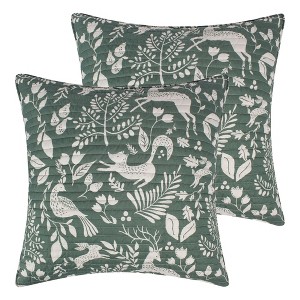 Bretton Woods Green/Taupe Euro Sham Set of 2 - Levtex Home - 1 of 3