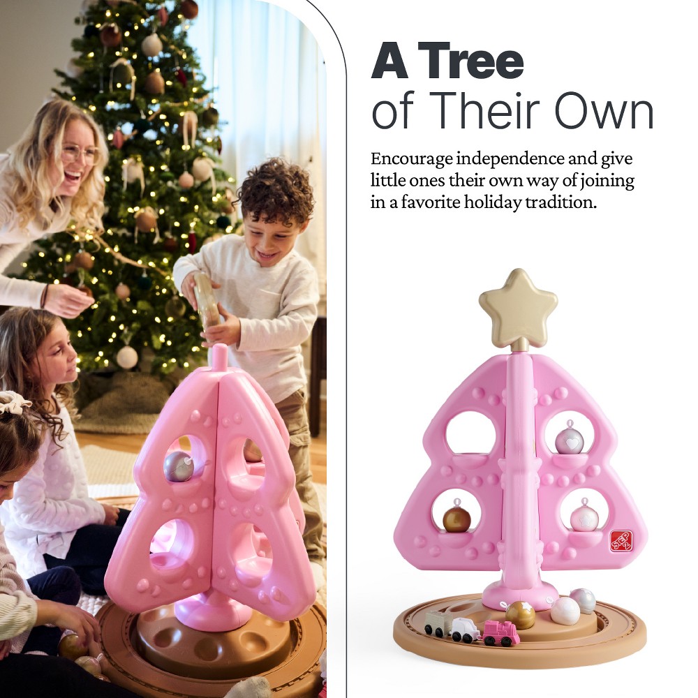 Pink toddler Christmas tree toy with gold star topper
