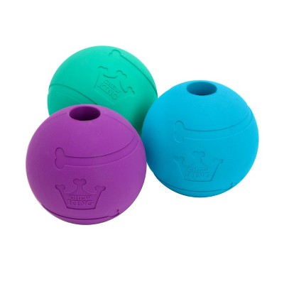 Chew King Rubber Balls Dog Toy - 3pk - 3"