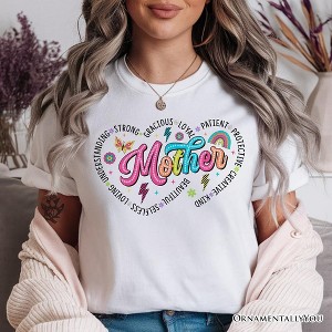Inspiring Words for Mothers Heart T-Shirt, White Colorful Tee for Strong Women| OrnamentallyYou - 1 of 4