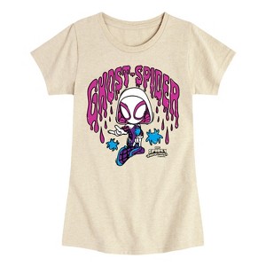 Girls' - Marvel - Spider-Man And His Amazing Friends Doodle Ghost Spider Fitted Short Sleeve Graphic T-Shirt - 1 of 4