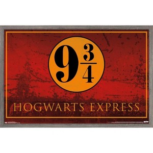 Trends International The Wizarding World: Harry Potter - Hogwarts Express 9 3/4 Framed Wall Poster Prints - 1 of 4