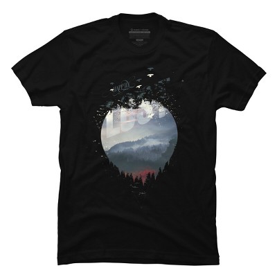 Men's Design By Humans Happily Lost In The Forest By HappyMelvin T-Shirt