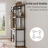 28"/30" Double Row Over Washer and Dryer Shelves, Freestanding 5 Tiers Laundry Room Storage and Organizer Standing Shelf - 3 of 4
