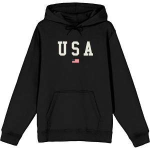 Americana USA Flag Long Sleeve Adult Hooded Sweatshirt - 1 of 2