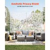 VEVOR Metal Privacy Screen, 47" W x 76" H Outdoor Privacy Screens 3-Panel, Freestanding Outdoor Divider with Stand, White - 3 of 4