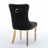 Kumasinova Set of 2 Tufted Solid Wood Dining Chair, Velvet Upholstered Kitchen Chair with Chrome Stainless Steel Plating Legs & Nailhead Trim - 3 of 4