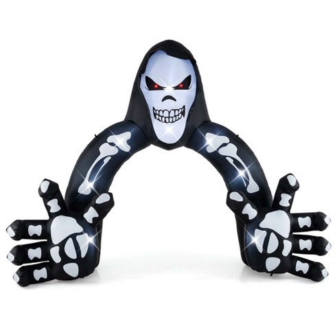 Costway 10.2 x 8.7 ft Halloween Inflatable Grim Reaper Archway LED Lighted Skeleton Archway - image 1 of 4