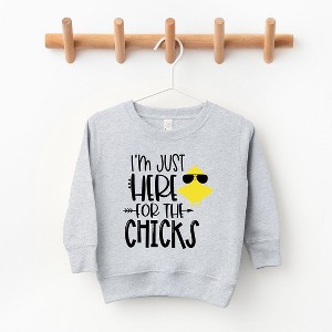 The Juniper Shop I'm Just Here For The Chicks Toddler Graphic Sweatshirt - 1 of 2